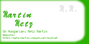 martin metz business card